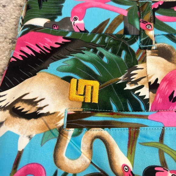 Loudmouth NWT 34x32 Flamingo Paradise Pants - Pink and Green - Picture 7 of 13